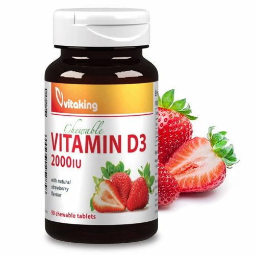 Vitaking D3-vitamin 2000NE epres ízű rágótabletta – 90db